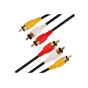 Cable 3x3 Rca Punta Dorada Macho a Macho