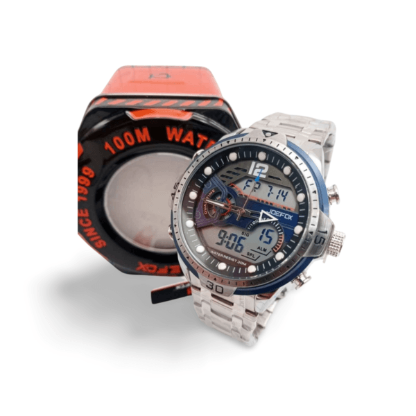 Reloj JOEFOX Metálico doble Hora Plateado-azul