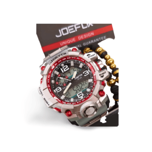 Reloj JOEFOX Metálico doble Hora Plateado-rojo