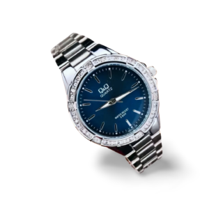 Reloj Q&Q Metálico Resistente al Agua Plateado-azul