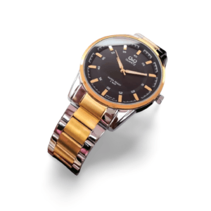 Reloj Q&Q Metálico Resistente al Agua Dorado-negro